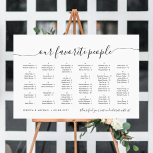 Alphabetisch unsere Lieblingssitzkarte Poster