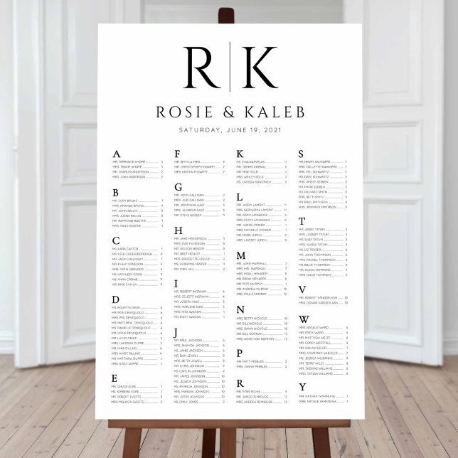 Alphabetische Hochzeitssattelkarte Große Initialen Poster (Von Creator hochgeladen)