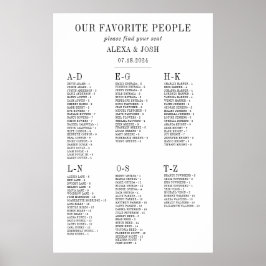 Alphabetische Hochzeitssattelkarte Poster