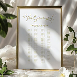 Alphabetische Hochzeitssitzordnung Goldfolie Poster