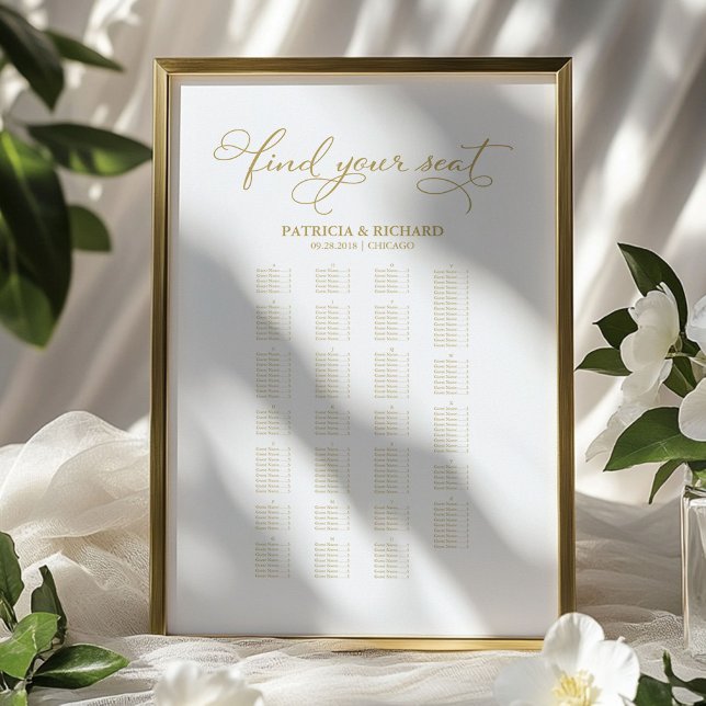 Alphabetische Hochzeitsskala Gold Foil Poster (Von Creator hochgeladen)