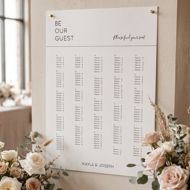 Alphabetische Hochzeitstabelle Poster (Von Creator hochgeladen)