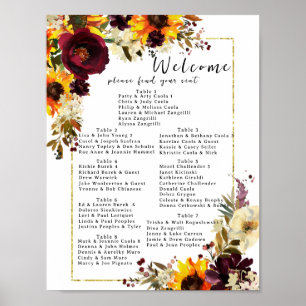 Alphabetische Hochzeitstabelle Poster