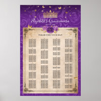 Alphabetische lila Lavendel-Gold-Rosen-Bestuhlung