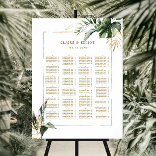 ALPHABETISCHE ORDER Tropische Hochzeitstabelle Poster