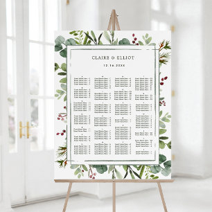 Alphabetische Reihenfolge Botanischer Hochzeits-Si Poster