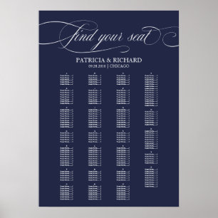 Alphabetische Seekarte für die blaue Hochzeit Poster