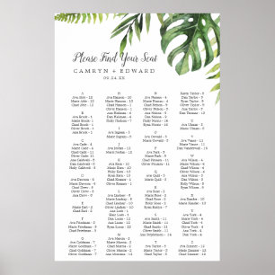 Alphabetische Seekarte "Wild Tropical Palm" Poster