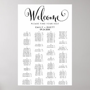 Alphabetische Seetabelle der Südkalligrafie Poster