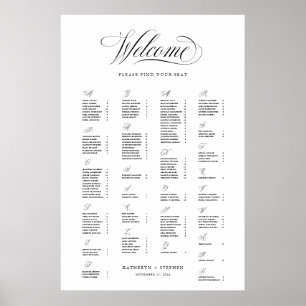 Alphabetische Sitzkantine Paragleiten Elegante Hoc Poster