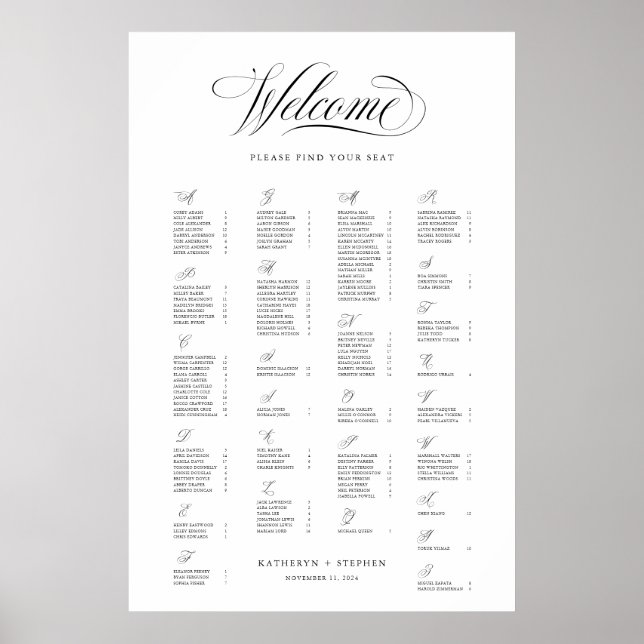 Alphabetische Sitzkantine Paragleiten Elegante Hoc Poster (Vorne)