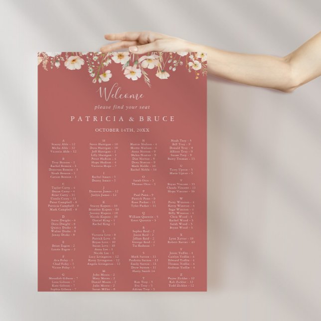 Alphabetische Sitzkarte der klassischen Wildblume Poster (Von Creator hochgeladen)