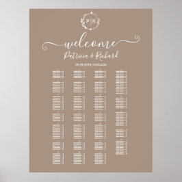 Alphabetische Tafel für Monogramm Poster