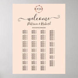 Alphabetische Tafel für Monogramm Poster