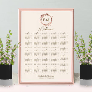 Alphabetische Tafel für Monogramm Poster