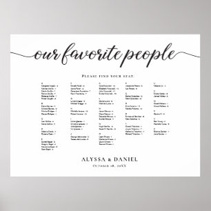 Alphabetische Unsere Liebsten Personen Hochzeit Poster