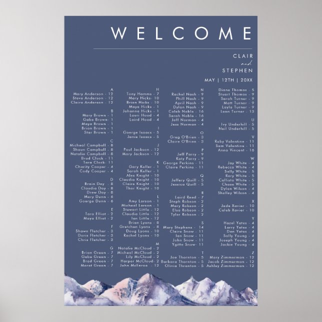 Alphabetischer Wintermast-Abend Poster (Vorne)