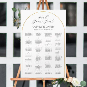 Alphabetisches Goldbogen Finden Sie Ihren Sitz Sit Poster