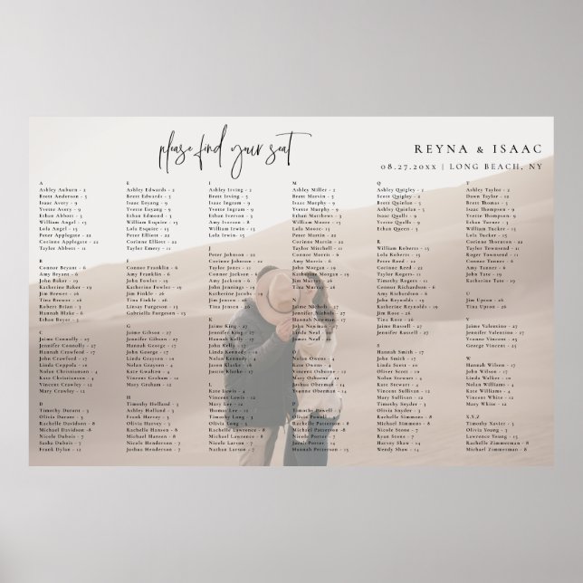 Alphabetisches Hochzeitssatteldiagramm-Foto Poster (Vorne)
