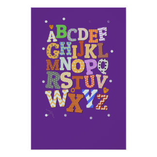 Alphabetisches Poster für das Kinderzimmer Glänzen