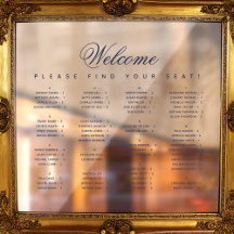 Alphabetisches Seating Chart Transparentes Blaues