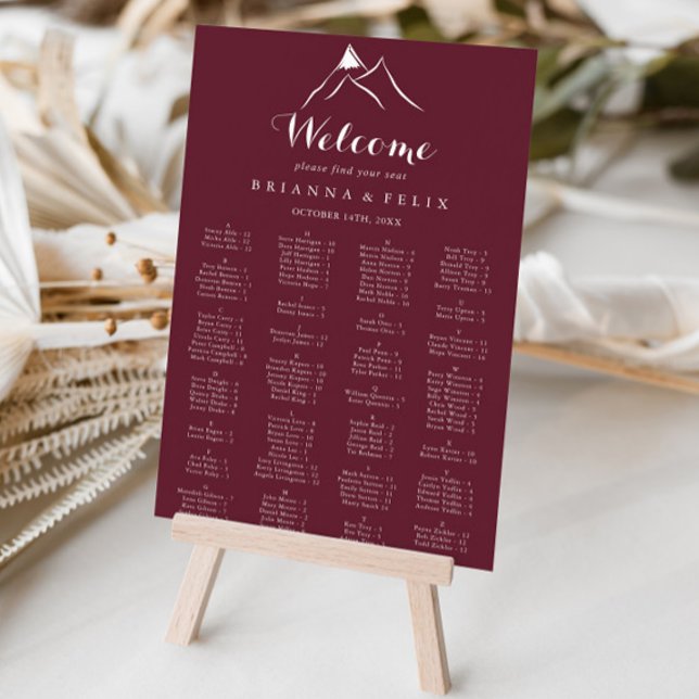 Alphabetisches Seekartendiagramm des Burgund White Poster (Von Creator hochgeladen)