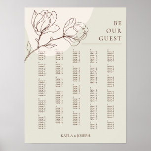 Alphabetisches Seekartenzeichen von Boho Floral Sa Poster