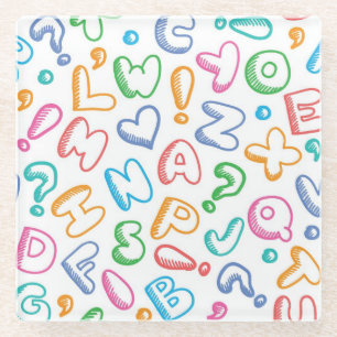 Alphabetmuster Glasuntersetzer