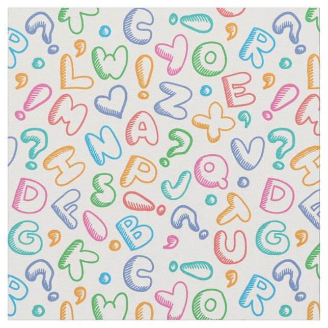 Alphabetmuster Stoff (Nahaufnahme)