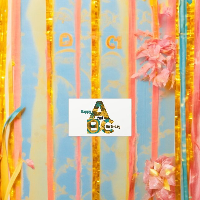 Alphabets Birthday Rechteckiger Aufkleber (ABC alphabet birthday party theme sticker,birthday party sticker,gift pack,envelope,return gift stic)