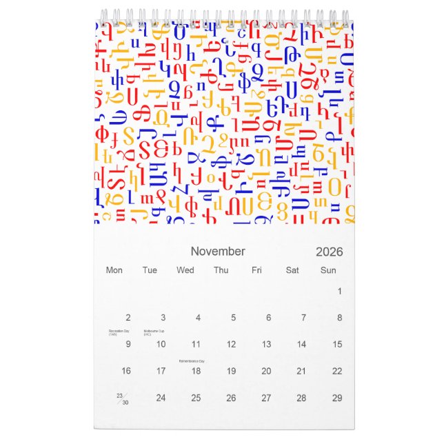 Alphabets-Kalender Kalender (Nov 2026)