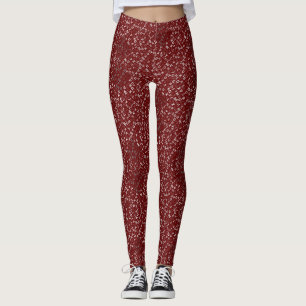 Alphabets Muster 01 BW.b DRed BG Leggings