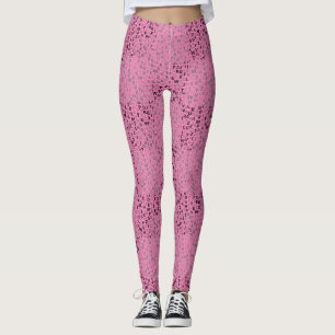 Alphabets Muster 01 BW.w Pink BG Leggings