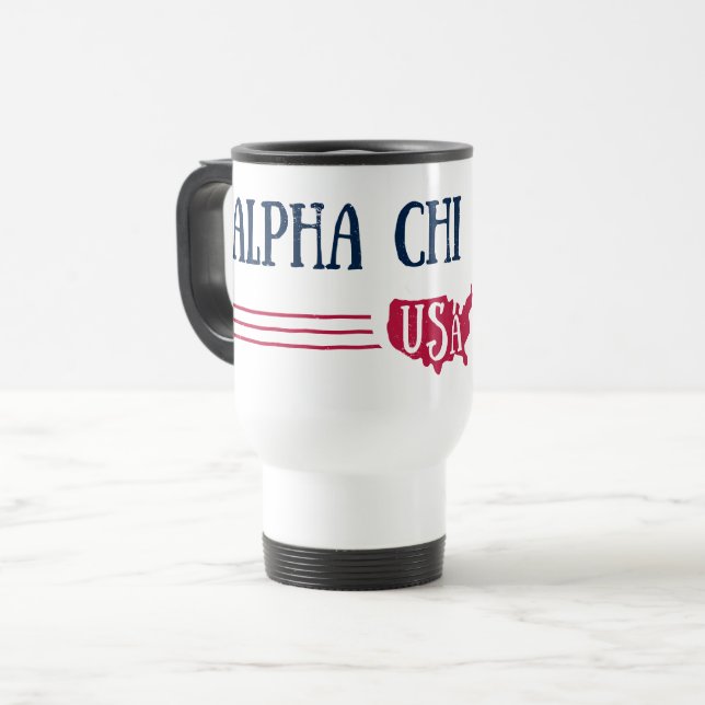 Alphachi Omega - USA Reisebecher (Vorderseite Links)