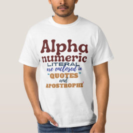 Alphanumerischer Literal in Cobol-Programmierung T-Shirt