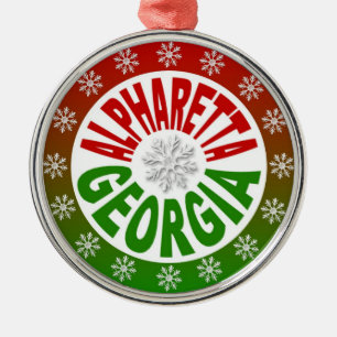 Alpharetta Georgia Rot-Grün Ornament Aus Metall