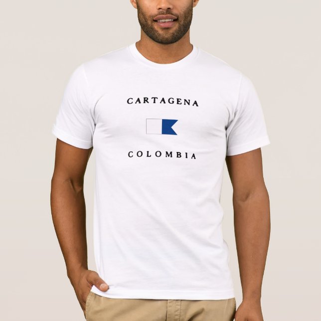 Alphatauchen-Flagge Cartagenas Kolumbien T-Shirt (Vorderseite)