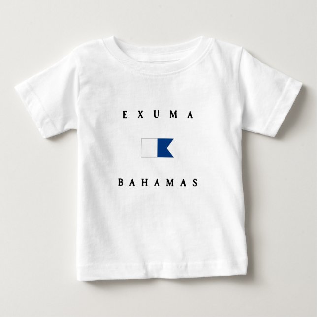Alphatauchen-Flagge Exumas Bahamas Baby T-shirt (Vorderseite)