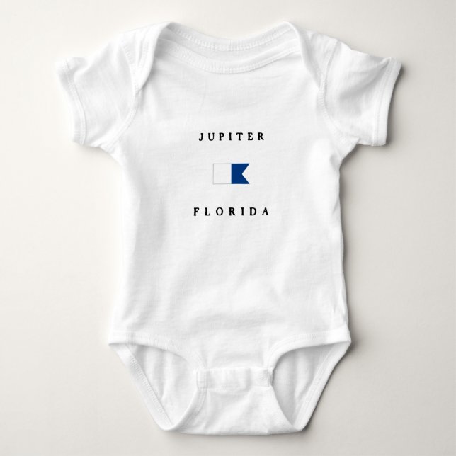 Alphatauchen-Flagge Jupiters Florida Baby Strampler (Vorderseite)