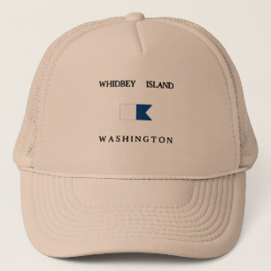 Alphatauchen-Flagge Whidbey Insel-Washingtons Truckerkappe