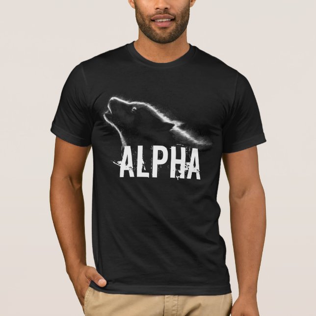 Alphawolf-T - Shirt - Schwarzes (Vorderseite)