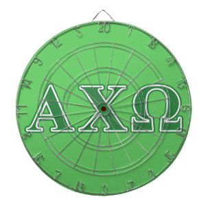 Alphi Chi Omega Green Letters Dartscheibe