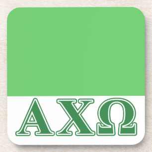 Alphi Chi Omega Green Letters Getränkeuntersetzer