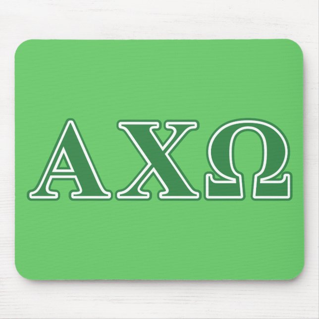 Alphi Chi Omega Green Letters Mousepad (Vorne)