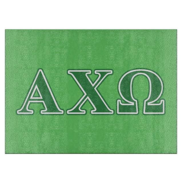Alphi Chi Omega Green Letters Schneidebrett (Vorderseite)