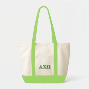 Alphi Chi Omega Green Letters Tragetasche