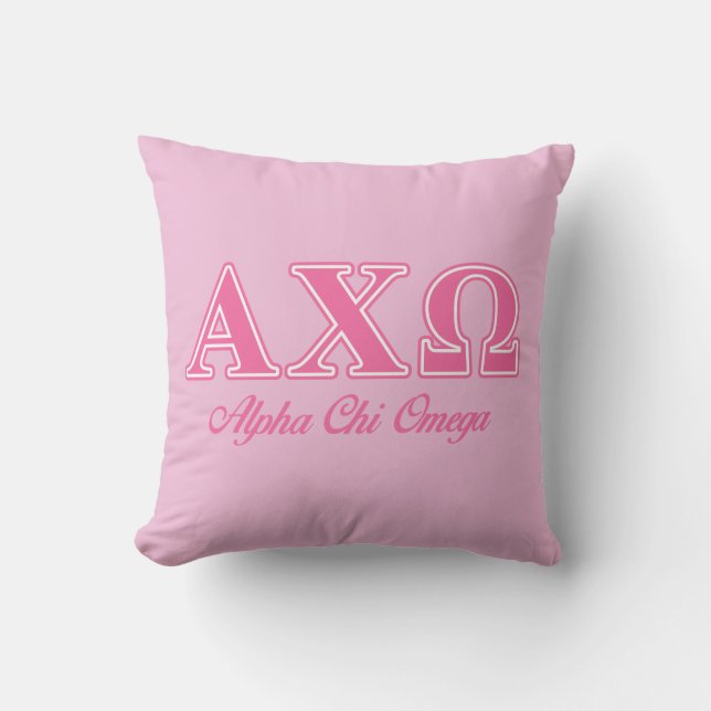 Alphi Chi Omega Pink Letters Kissen (Vorderseite)