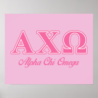 Alphi Chi Omega Pink Letters