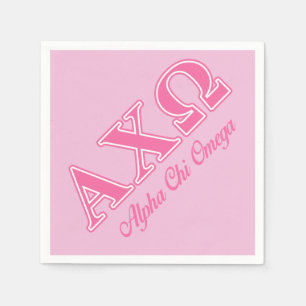 Alphi Chi Omega Pink Letters Serviette