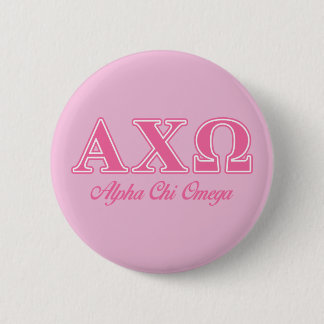 Alphi Chi Omega Rosa Buchstaben Button